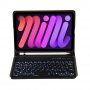 Husă cu tastatură cu iluminare de fundal ?i compartiment pentru Apple Pencil pentru iPad mini 6 / mini 7 - negru