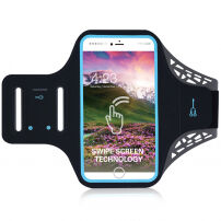 Husă sport anti-transpiraţie, pe mână, pentru Apple iPhone SE (2020/2022) / 8 / 7 / 6S / 6 - negru
