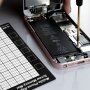 Pad magnetic de service tipă grilă pentru repararea dispozitivelor Apple - alb-negru