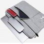 Husă laptop elegantă cu buzunare pentru iPad până la 13" / MacBook până la 14" - albastră închis