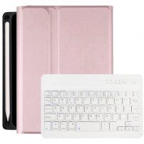 Husă cu tastatură ?i compartiment pentru Apple Pencil pentru iPad mini 6 / mini 7 - roz