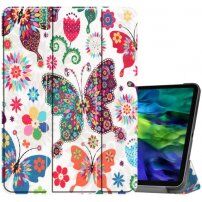 Husă cu funcție sleep, pentru iPad Pro 11" (2020-2022) - fluturi și flori