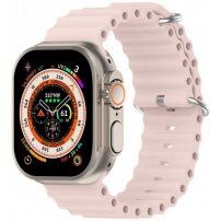 Curea oceanică din silicon pentru Apple Watch Ultra 49mm / 46mm / 45mm / 44mm / 42mm - roz deschis
