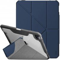 UNIQ Trexa husă cu stativ origami și compartiment pentru Apple Pencil pentru iPad Air 4 (2020) / Air 5 (2022) / Pro 11" (2018-2022) - albastru închis