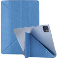 Carcasă din mătase, cu funcţie sleep, cu stativ origami, pentru iPad Air 4 (2020) / Air 5 (2022) / Pro 11" (2018-2022) - albastru inchis