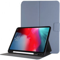 Husă din piele PU cu suport și spațiu pentru Apple Pencil pentru iPad Pro 11" (2018-2022) - albastru-gri