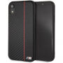 Carcasă BMW Carbon Red Stripe Hard case, pentru iPhone XR - negru