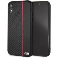 Carcasă BMW Carbon Red Stripe Hard case, pentru iPhone XR - negru