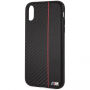 Carcasă BMW Carbon Red Stripe Hard case, pentru iPhone XR - negru