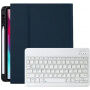 Husă cu tastatură albă cu spațiu pentru Apple Pencil pentru iPad Pro 11" (2018-2022) - albastru inchis
