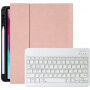 Husă cu tastatură albă cu spațiu pentru Apple Pencil pentru iPad Pro 11" (2018-2022) - roz