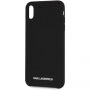 Carcasă Karl Lagerfeld Silver Logo Silicone Case, pentru iPhone XR - negru