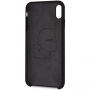 Carcasă Karl Lagerfeld Silver Logo Silicone Case, pentru iPhone XR - negru