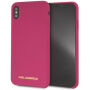 Carcasă Karl Lagerfeld Gold Logo Silicone Case, pentru iPhone X / XS - fucsia