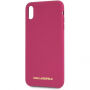 Carcasă Karl Lagerfeld Gold Logo Silicone Case, pentru iPhone X / XS - fucsia