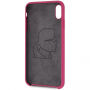 Carcasă Karl Lagerfeld Gold Logo Silicone Case, pentru iPhone X / XS - fucsia