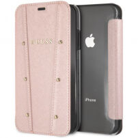 Husă Guess Kaia Book Case, pentru iPhone XR - roz-auriu