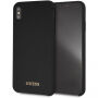 Carcasă Guess Silicone Gold Logo case, pentru iPhone XS Max - negru