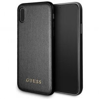 Carcasă Guess PU Leather Hard Case Iridescent, pentru iPhone XS Max - negru