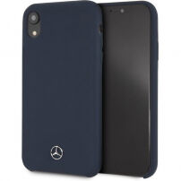 Carcasă Mercedes Silicon / Fiber case Lining, pentru iPhone XR - bleumarin