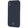 Carcasă Mercedes Silicon / Fiber case Lining, pentru iPhone XR - bleumarin
