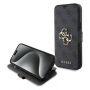Husă tip flip Guess 4G Metal Logo pentru iPhone 15 Plus - gri