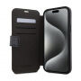 Husă tip flip Guess 4G Metal Logo pentru iPhone 15 Plus - gri