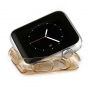 Husă din cauciuc BASEUS, ultra subţire, pentru Apple Watch 42mm (gr. 0,65mm) – aurie-transparentă