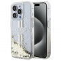 Husă Guess Liquid Glitter Gold Stripe pentru iPhone 15 Pro Max - transparent