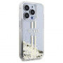 Husă Guess Liquid Glitter Gold Stripe pentru iPhone 15 Pro Max - transparent