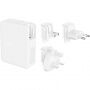 Încărcător BELKIN BoostCharge Pro cu 4 porturi PD 140W - 3x USB-C / USB-A cu adaptoare UK, EU, US pentru iPhone / iPad / MacBook - alb