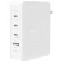 Încărcător BELKIN BoostCharge Pro cu 4 porturi PD 140W - 3x USB-C / USB-A cu adaptoare UK, EU, US pentru iPhone / iPad / MacBook - alb