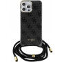 Husă crossbody cu ?nur Guess 4G IML Printed Crossbody pentru iPhone 15 Pro Max - gri