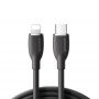 Cablu din silicon pentru încărcare rapidă ?i transfer de date JOYROOM SA29-CL3 30W USB-C / Lightning pentru iPhone / iPad / iPod / AirPods - 2 m - negru