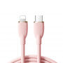 Cablu din silicon pentru încărcare rapidă ?i transfer de date JOYROOM SA29-CL3 30W USB-C / Lightning pentru iPhone / iPad / iPod / AirPods - 2 m - roz