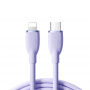 Cablu din silicon pentru încărcare rapidă ?i transfer de date JOYROOM SA29-CL3 30W USB-C / Lightning pentru iPhone / iPad / iPod / AirPods - 2 m - mov