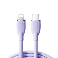 Cablu din silicon pentru încărcare rapidă ?i transfer de date JOYROOM SA29-CL3 30W USB-C / Lightning pentru iPhone / iPad / iPod / AirPods - 2 m - mov