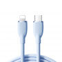 Cablu din silicon pentru încărcare rapidă ?i transfer de date JOYROOM SA29-CL3 30W USB-C / Lightning pentru iPhone / iPad / iPod / AirPods - 2 m - albastru deschis