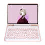 Husă cu tastatură cu taste rotunde ?i compartiment pentru Apple Pencil pentru iPad Pro 11" (2020-2022) - roz deschis