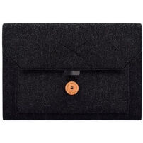 Husă plic multifunc?ional din pâslă pentru iPad cu dimensiuni de maxim 11" / MacBook cu dimensiuni de maxim 12" - neagră