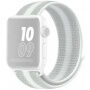 Curea din nailon cu dungi pentru Apple Watch 42mm / 41mm / 40mm / 38mm - alb-gri
