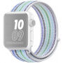 Curea din nailon cu dungi pentru Apple Watch 42mm / 41mm / 40mm / 38mm - albastru-verde