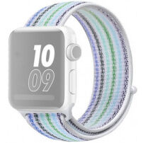 Curea din nailon cu dungi pentru Apple Watch 42mm / 41mm / 40mm / 38mm - albastru-verde