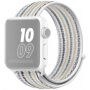 Curea din nailon cu dungi pentru Apple Watch Ultra 49mm / 46mm / 45mm / 44mm / 42mm - alb-bej