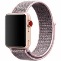 Curea din nailon cu închidere cu velcro pentru Apple Watch Ultra 49mm / 46mm / 45mm / 44mm / 42mm - roz-gri