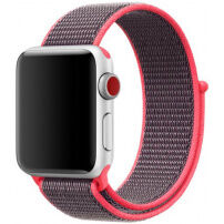 Curea din nailon cu închidere cu velcro pentru Apple Watch Ultra 49mm / 46mm / 45mm / 44mm / 42mm - gri-roz