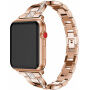 Brățară metalică învelită în pietricele, pentru Apple Watch Ultra 49mm / 46mm / 45mm / 44mm / 42mm - roz-auriu