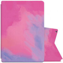 Husă cu model în culori acuarele pentru iPad 10.2" (2019-2021) - roz ?i mov