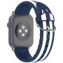 Curea din silicon cu dungi, pentru Apple Watch Ultra 49mm / 46mm / 45mm / 44mm / 42mm - albastru-alb