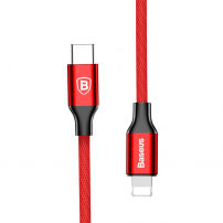 Cablu BASEUS lightning / USB-C, pentru iPhone - 2m - roșu